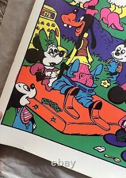 Vintage Wally Wood Disney Orgy Blacklight Neon Poster 1967
