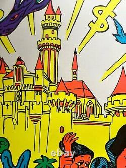 Vintage Wally Wood Disney Orgy Blacklight Neon Poster 1967