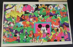 Vintage Wally Wood Disney Orgy Parody Blacklight Neon Poster 1967 23x35 (8)