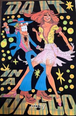 Vintage Western Graphics Black Light Velvet Poster Nate Owens Do It In A Disco