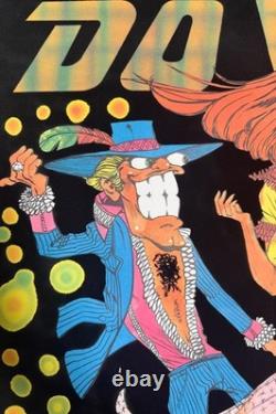 Vintage Western Graphics Black Light Velvet Poster Nate Owens Do It In A Disco