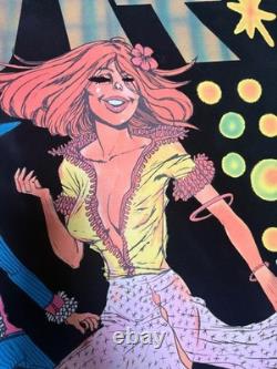 Vintage Western Graphics Black Light Velvet Poster Nate Owens Do It In A Disco