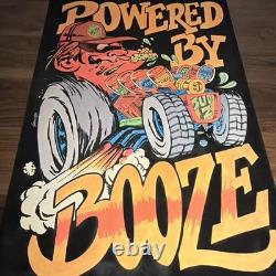 Vintage Western Graphics Black Light Velvet Poster Nate Owens Powered By Booze