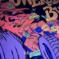 Vintage Western Graphics Black Light Velvet Poster Nate Owens Powered By Booze