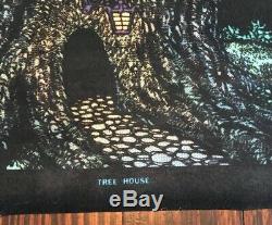 Vintage Western Graphics Treehouse Poster Black Light Original NOS Unhung