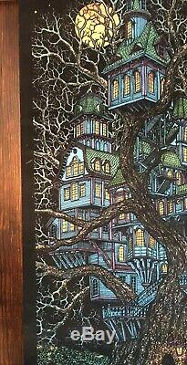 Vintage Western Graphics Treehouse Poster Black Light Original NOS Unhung