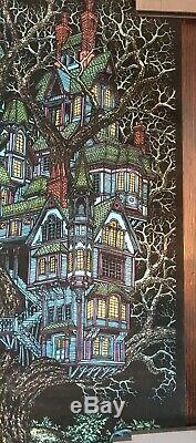 Vintage Western Graphics Treehouse Poster Black Light Original NOS Unhung