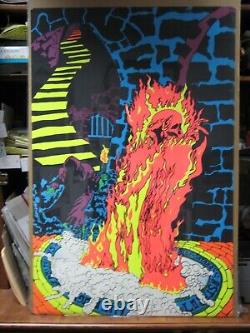 Vintage black light Poster Vintage 1970 Rege Rising Satan Lucifer Devil 14132