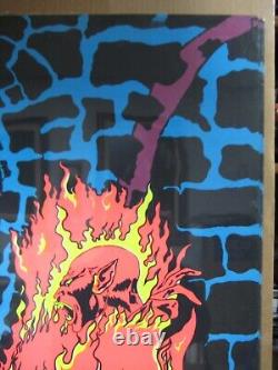 Vintage black light Poster Vintage 1970 Rege Rising Satan Lucifer Devil 14132
