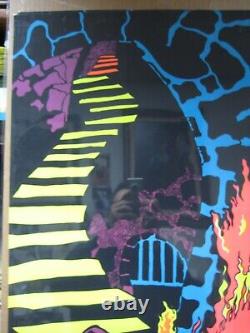 Vintage black light Poster Vintage 1970 Rege Rising Satan Lucifer Devil 14132