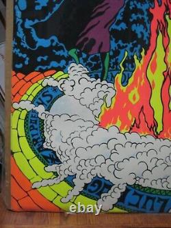Vintage black light Poster Vintage 1970 Rege Rising Satan Lucifer Devil 14132