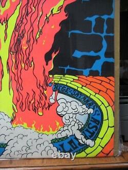 Vintage black light Poster Vintage 1970 Rege Rising Satan Lucifer Devil 14132