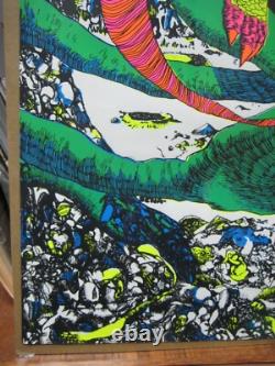 Vintage black light Poster Vintage 1970 monster dragon Lunawalkie space 14133