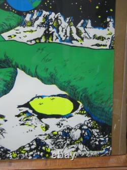 Vintage black light Poster Vintage 1970 monster dragon Lunawalkie space 14133
