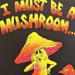 Vintage blacklight poster I Must Be A Mushroom 1975 yellow orange Gorgeous Color