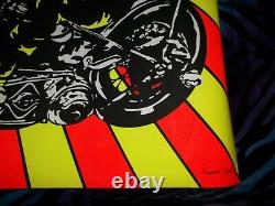 Vintage large Black Light poster SUPER CYCLE with Peter Fonda in Easy Rider