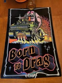 Vintage poster 1970s Original Black Light Psychedelic Ed Roth Rat Fink Monster