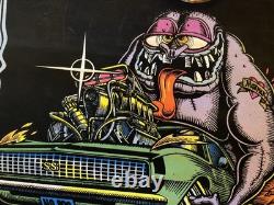Vintage poster 1970s Original Black Light Psychedelic Ed Roth Rat Fink Monster