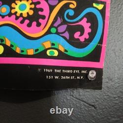 Vintage psychedelic art blacklight poster KRISHNA Orlando MacBeth 1969 Third Eye