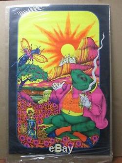 Vintage time out in time black light Poster original toad psychedelic 1970 12611