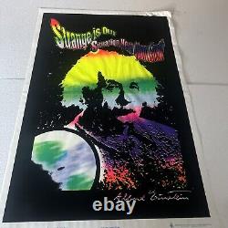 Vintage velvet ALBERT EINSTEIN blacklight poster STRANGE Situation Scorpio