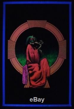 Vintage velvet GRATEFUL DEAD blacklight poster BLUES For ALLAH Philip Garris