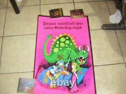 Virgins Sacrificed Blacklight Poster 1970's Western Graphics Mancave Vintage