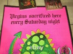 Virgins Sacrificed Blacklight Poster 1970's Western Graphics Mancave Vintage