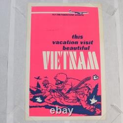 Visit Beautiful Vietnam 23x35 Original Blacklight Anti War ProtestPoster 1970s Visit Beautiful Vietnam 23x35 Original Blacklight Anti War ProtestPoster 1970s