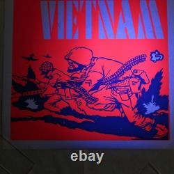 Visit Beautiful Vietnam 23x35 Original Blacklight Anti War ProtestPoster 1970s