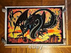 VtG Fire Dragon Blacklight Velvet Poster Posters Originals Inc 1974 Hollywood CA