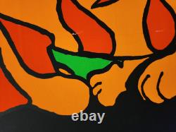 Vtg 1967 Black Light TIGER Poster #107 By Artist Dan Shupe Bright Colorful