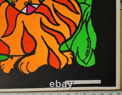 Vtg 1967 Black Light TIGER Poster #107 By Artist Dan Shupe Bright Colorful