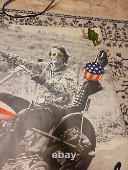 Vtg 1968-69 Era Peter Fonda EASY RIDER Original 42x30 Poster Harley Chopper
