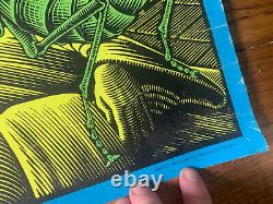 Vtg 1968 Blacklight Poster MC Escher Bad Trip Psychedelic Silkscreen Mantis