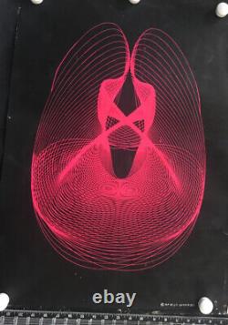 Vtg 1969 GEOMETRIC Psychedelic BlackLight Poster Black light by Nellis Ent