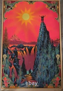 Vtg 1969 Hip Products Black Light Poster Garden of Eden Psychedelic Nude Couple