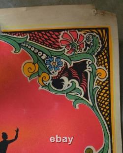 Vtg 1969 Hip Products Black Light Poster Garden of Eden Psychedelic Nude Couple