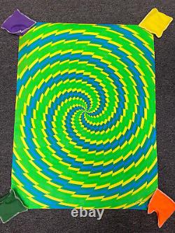 Vtg 1970 Rare Black Light Poster Robert Waldmire Psychedelic Pinwheel 40 x 30