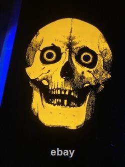 Vtg 1970's Human Skull Black Light Glowing Poster Dargis Associates Inc 3324
