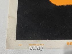 Vtg 1970's Human Skull Black Light Glowing Poster Dargis Associates Inc 3324