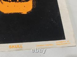 Vtg 1970's Human Skull Black Light Glowing Poster Dargis Associates Inc 3324