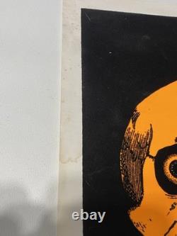 Vtg 1970's Human Skull Black Light Glowing Poster Dargis Associates Inc 3324