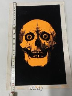 Vtg 1970's Human Skull Black Light Glowing Poster Dargis Associates Inc 3324
