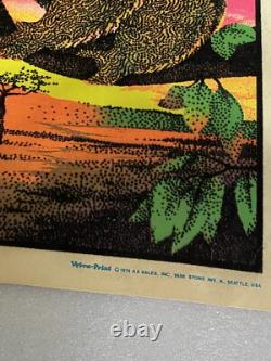 Vtg 1970's Seldom Seen Koala Bears Black Light Glowing Poster Velva Print