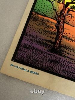 Vtg 1970's Seldom Seen Koala Bears Black Light Glowing Poster Velva Print