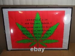 Vtg 1971 Blacklight Poster Genesis 129 Marijuana Pot Leaf BY Edward Phelps Jr