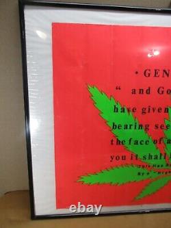 Vtg 1971 Blacklight Poster Genesis 129 Marijuana Pot Leaf BY Edward Phelps Jr