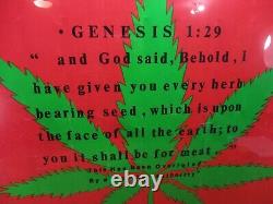 Vtg 1971 Blacklight Poster Genesis 129 Marijuana Pot Leaf BY Edward Phelps Jr
