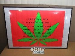 Vtg 1971 Blacklight Poster Genesis 129 Marijuana Pot Leaf BY Edward Phelps Jr